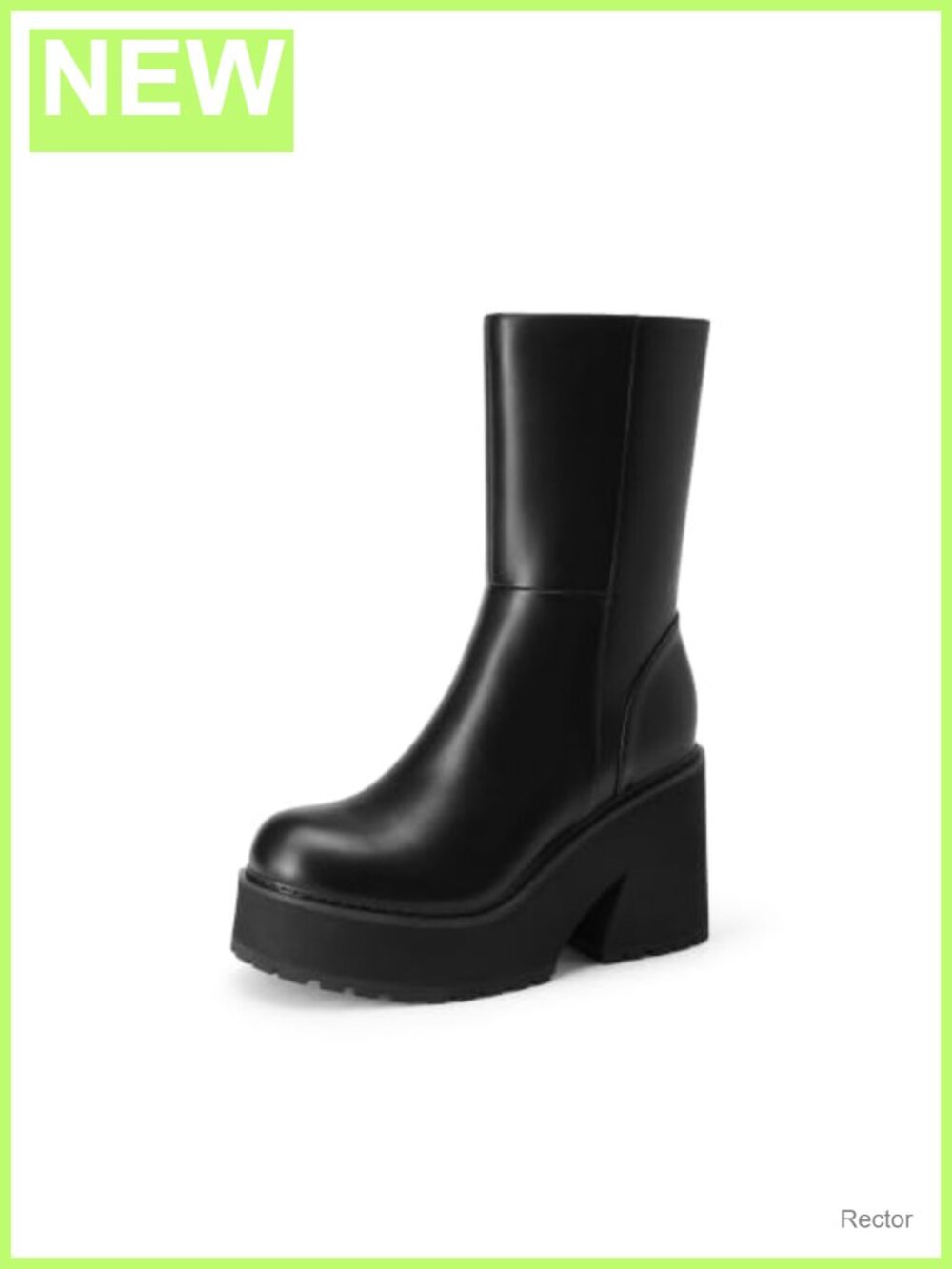 Womens Faux Leather Platform Wedge Ankle Bootie Chunky Heel Zip